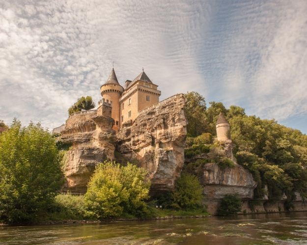 The Chateau de Belcayre on the River Vezere, Perigord, France