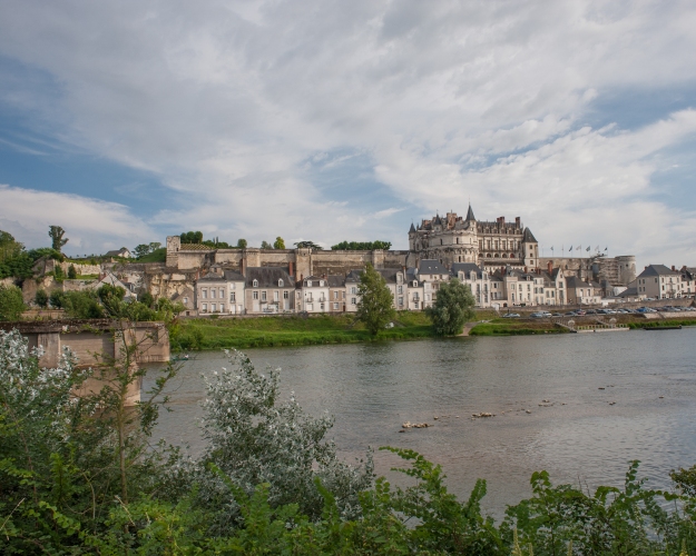 The River Loire and the Chateau at Amboise, Loire, France
